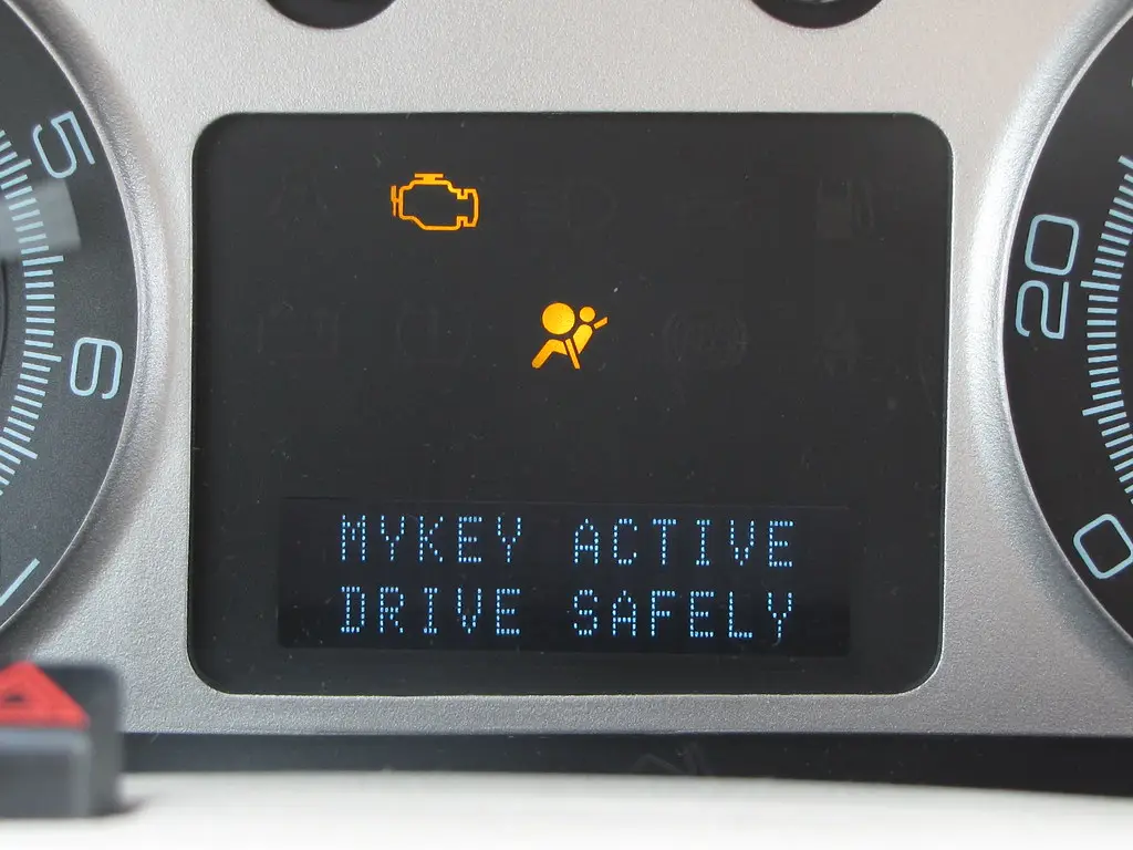Teen driver focusing on driving a car